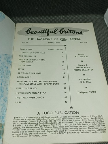Vintage 1966 Glamour Magazine Beautiful Britons #124 Nikki O'Connor - Picture 2 of 4