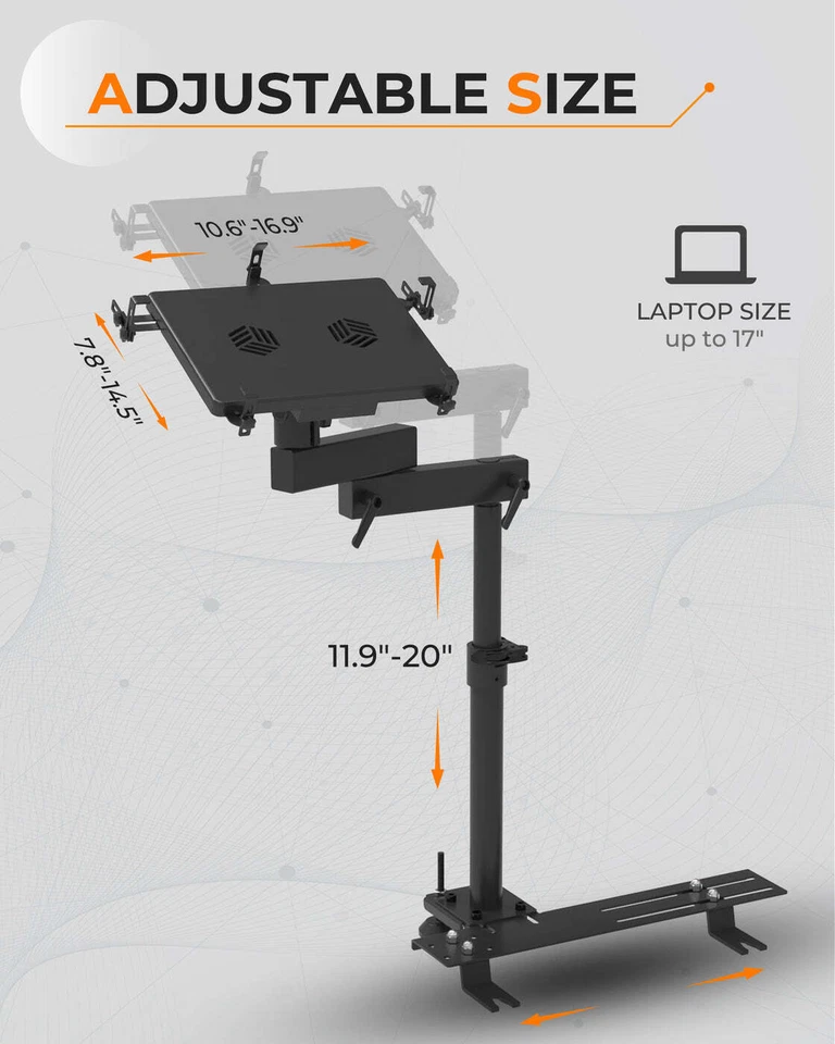 Adjustable Laptop Vehicle Mount |Computer Seat Mount |For Auto Van Truck SUV NEW - Image 3 of 4