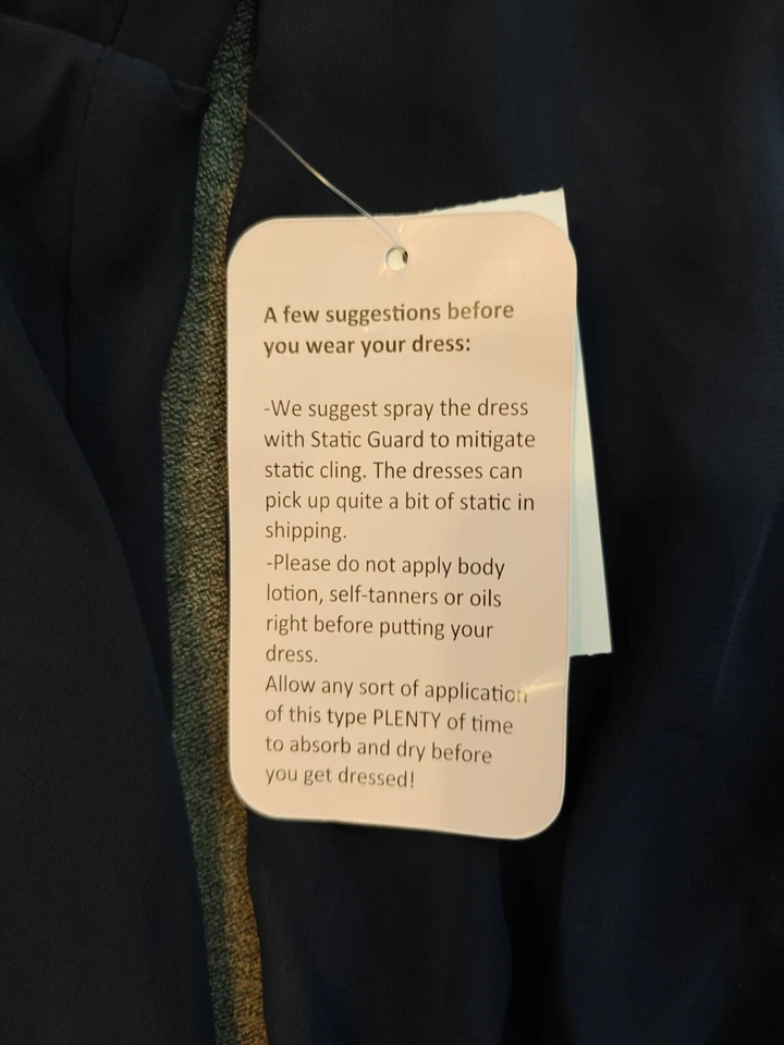 Dessy Collection Convertible Neck Long Sleeve Chiffon Gown 3104 Midnight Blue 16 - Image 4 of 4