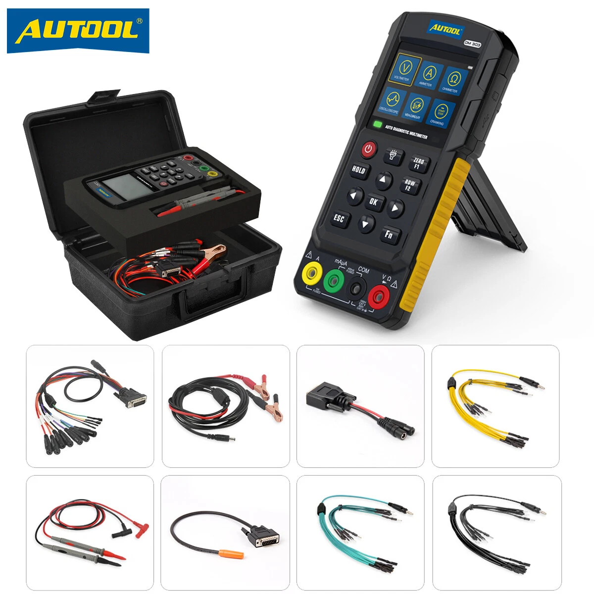 Digitale Automotive Multimeter & Signaal Pick Up Inductive Clamp Set