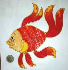 1 x bardzo ładna duża ryba, malowana kolorami Window Color w klasycznym