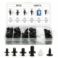 100PCS Retainer Clips Body Bumper Rivet Retainer Trim Molding Push Pin Clips Kit