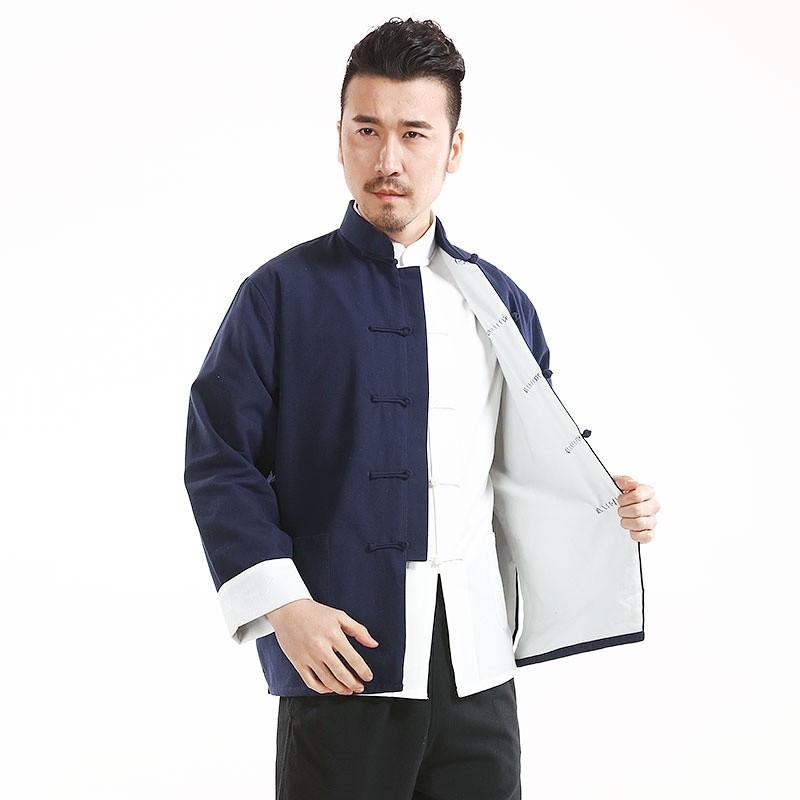 ジャケット・アウター 90's Traditional Black Kung Fu Jacket Kung Fu Jacket, Men Both Sides Martial Arts Jacket,Chinese