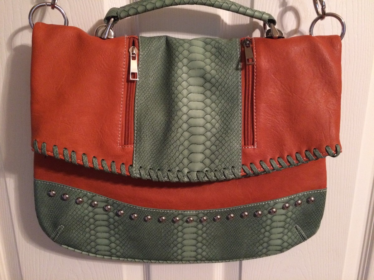NOATD 8831628 No.8833313 Faux Green Snake Skin Orange NOATD 8831628 No.8833313 Faux Green Snake Skin Orange