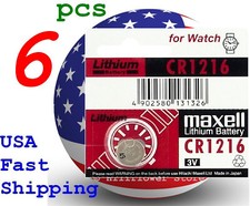 6 piece CR1216 1216 LR1216 Maxell Card 3V Lithium Coin Battery with trk 