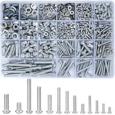 1080 Pcs Screws Bolts & Nuts Assortment Kit Metric Machine Pan Head Hex Phillips