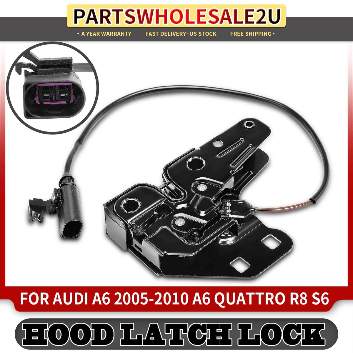 Front Hood Latch Lock for Audi A6 2005-2010 A6 Quattro 2005-2011