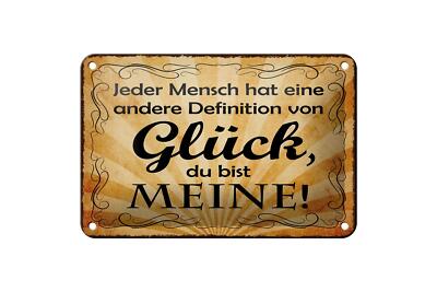 Blechschild Spruch 18x12 cm Definition Glück du bist meine Deko Schild