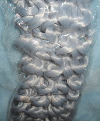 Curled Curly Long Hair Extension 13'' Length Silver Grey Lilac Kanekalon Ponytail
