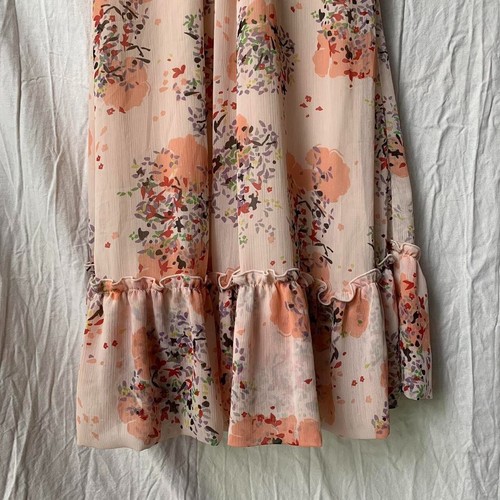 Vintage Dress Pastel Pink Summer Ruffle Hem Size 10 - Picture 4 of 4