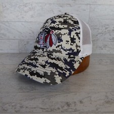 Portland Winterhawks Hat WHL Hockey Camo Design Snapback Trucker's Cap Mesh