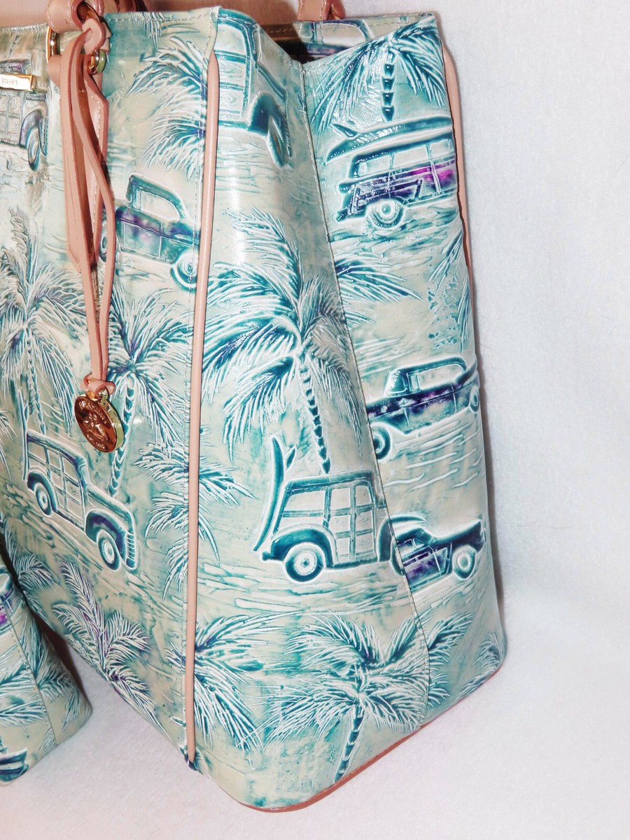 BRAHMIN SKY BLUE AQUA COPA CABANA JOAN & WRISTLET 57 Chevy