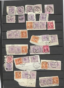 AUSTRALIA-STATES-CLASSIC OLDER-ON PIECE-CANCELS STUDY-SOME SCARCE-F-VF-#3