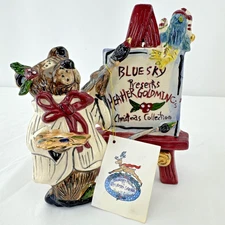 Blue Sky Presents Heather Goldminc Christmas Collection Painting Bear w Easel