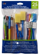 Plaid Craft Brush Pack 25/Pkg- - 6 Pack