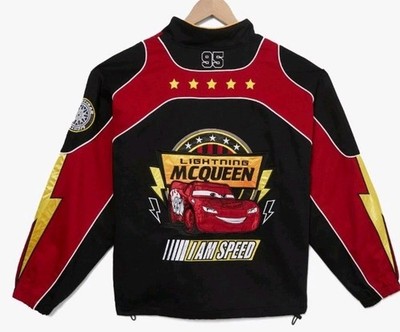 NEW Disney Pixar Cars Lightning McQueen Moto Racing Jacket Patches Embroidered 