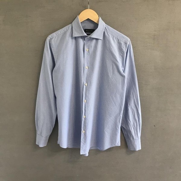 Men Massimo Dutti Shirt Blue Cotton 40 /L / 48