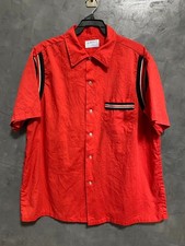 Vintage 60s Hilton Bowling Button Up Red Shirt XL