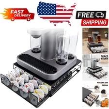 Sleek Metal Bartesian Pod Holder - 36 Pods Capacity, Modern Drawer Design