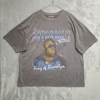 Notorious BIG TEE Mens XXL Gray King of Brooklyn Graphic Hip Hop Rap Band Tee