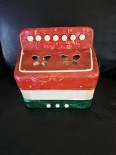 Accordion used vintage accordion music instrument. Works!