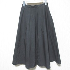 22SS MARGARET HOWELL COTTON TAFETTA Midi-Length Flared Skirt, Gray Women USED