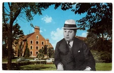 Mail Art David Greenberger "He Was Considering His Next Move" collaged postcard