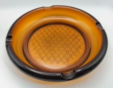 Vintage Amber Glass MCM Cigar Ashtray