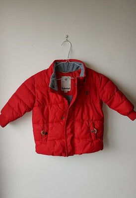 Kleinkind Timberland gefütterte Jacke - rot - Größe UK 18 Monate - abnehmbare Kapuze - sehr guter Zustand