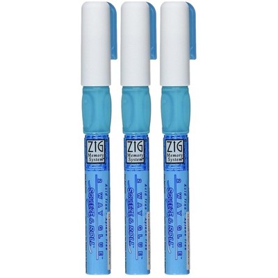 Zig Memory System Glue Pen 3-Pack - Acid-Free, Blue