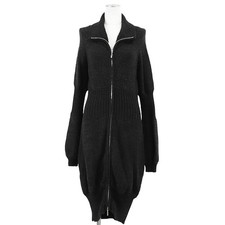 CHANEL 08A P33445 Cashmere × Alpaca Zip-Up Knit Dress L/S Women Size 42 Cha...