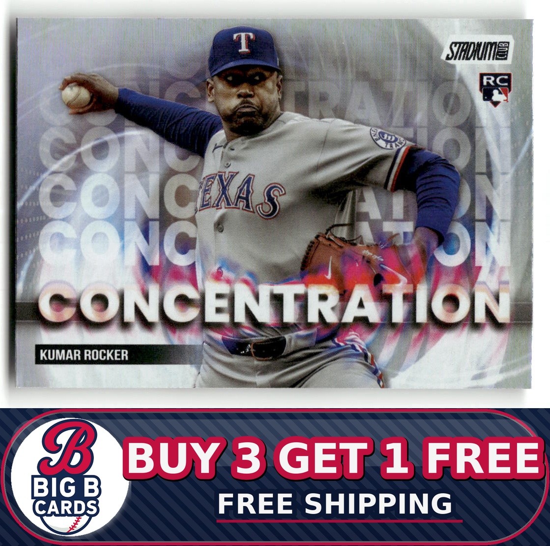 2025 Stadium Club Kumar Rocker #C-24 Concentration RC Texas Rangers