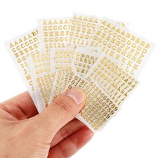 12 Sheets Small Letter Stickers, 3 Sizes Mini Alphabet Number Stickers 3D
