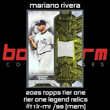 2025 Topps Tier One - Tier One Legend Relics Mariano Rivera #T1LR-MR /99 (MEM)