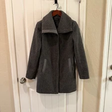 I.N.C. International Concepts Charcoal Tweed-Look Shawl Collar Coat