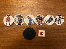 1984-85 Kellogg's Accordion Hockey Panel with Puck Unused Flames Sticker