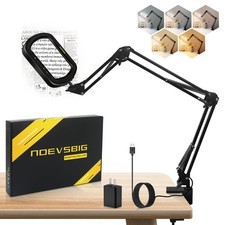 Magnifying Glass with Light Square Magnifier Desk Lamp 10X 34 inch, Black