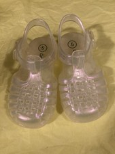 Cat Jack Toddler Girl's Pink Iridescent Jelly Fisherman Sandals Size 5