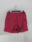 Nike Vintage Men's Burgundy Nylon Big Swoosh Shorts Size XL Made in Thailand