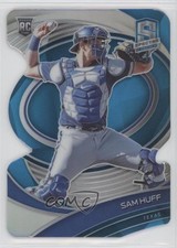 2021 Panini Spectra Rookies Neon Blue Prizm Die-Cut 36/45 Sam Huff #127 0hk3