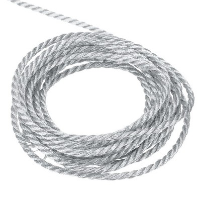 Twisted Cord Trim, 16 Yard 2mm 3-Ply Twine Braided Rope Thread String Silver