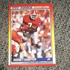 SCORE 1990 Score Football Rodney Hampton Rookie #307 New York Giants NFL Card. rookie card picture