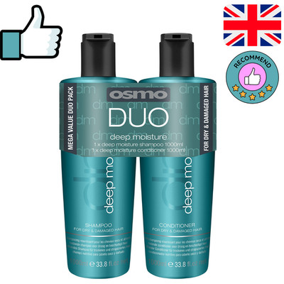 Osmo Deep Moisture Duo Doppelpack 1000 ml Shampoo und Conditioner UK-Verkäufer