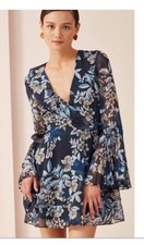 Keepsake The Label Dark Floral  Mini dress size medium Party Wedding Guest NWT