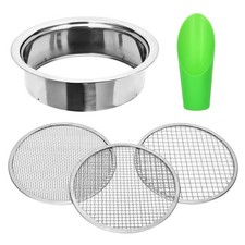 Soil Sifter Garden Soil Sieve Stainless Steel Sieve Set, with 3 Interchangeab...