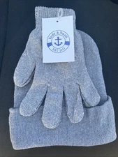 Yacht & Smith Grey Beanie and Glove Winter Kit for Kids
