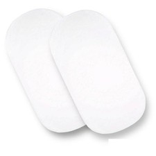 Sasma Home - Pair of 100% Cotton Moses Basket Fitted Sheets - 35x75 cm, White