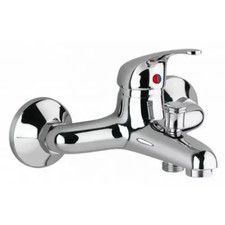 RUBINETTO PER VASCA DA BAGNO CROMATO MISCELATORE CON INNESCO DOCCIA IN METALLO