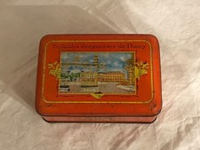 Ancienne boîte publicitaire en tôle, rectangulaire, Bergamotes Nancy