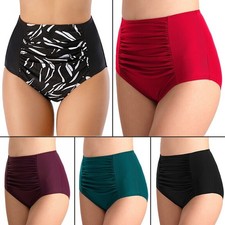Women High Waisted Bikini Bottoms Swim Briefs Beach Shorts Boardshorts Swimwear
